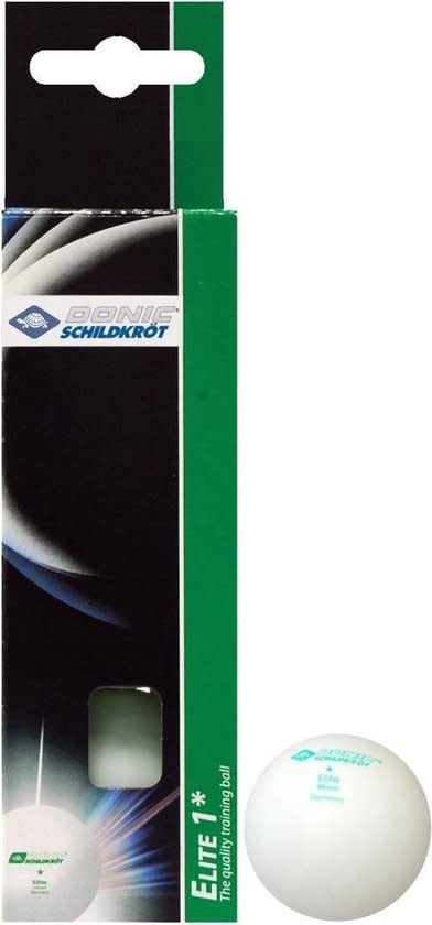 Donic Schildkröt Tafeltennisballen 1 Elite 3 Stuks Wit