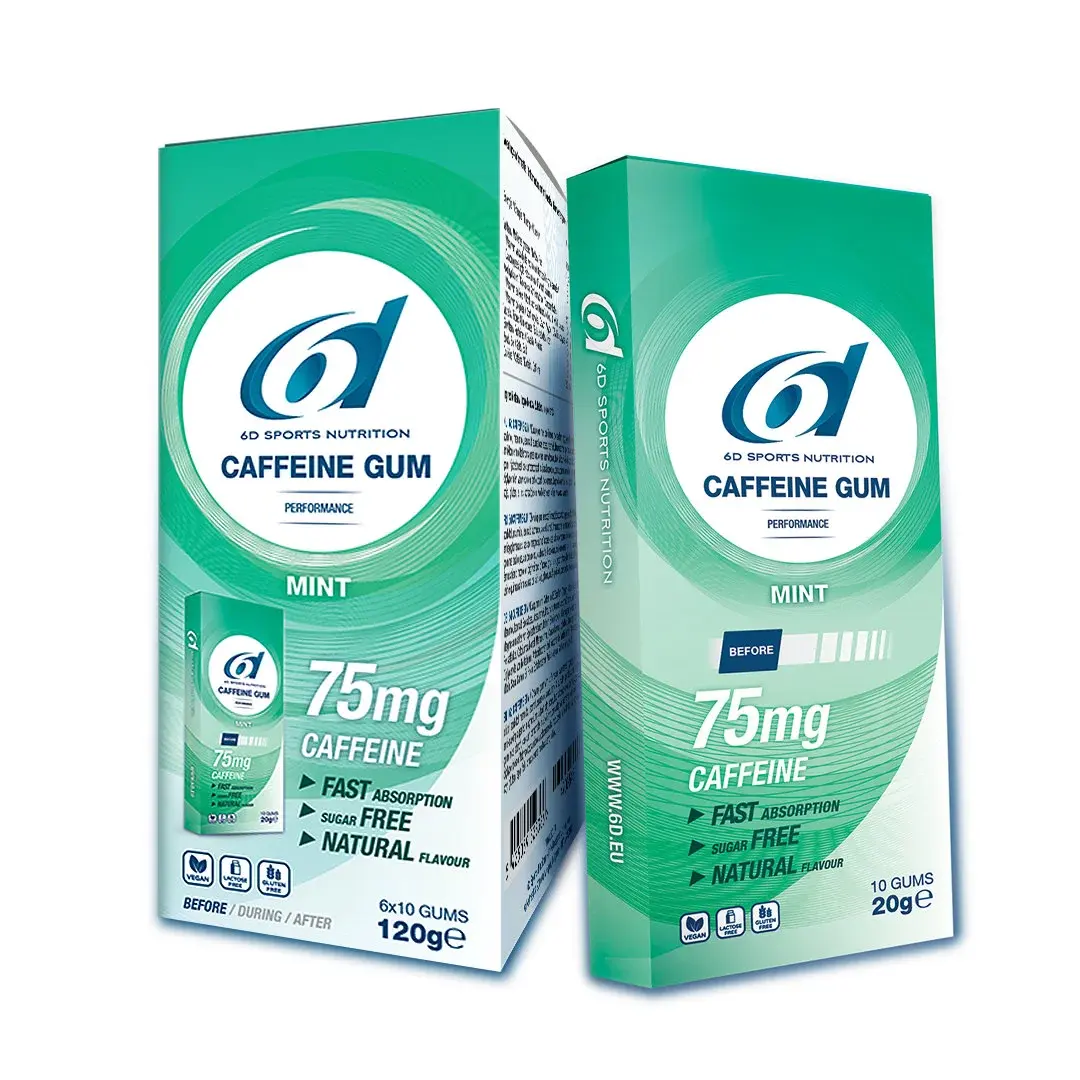 6d Chewing Gum 75MG Caffeine 1x 10 Gums Blister