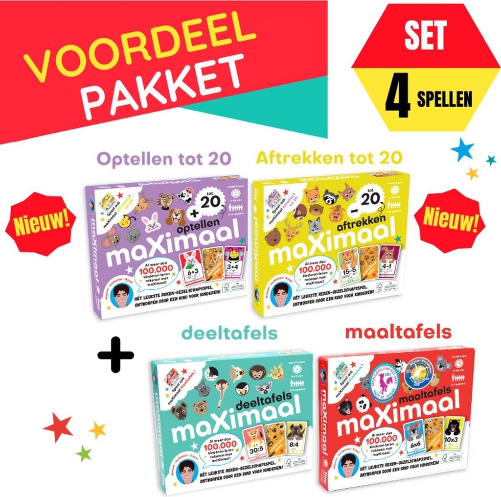 Maximaal - Set Maaltafels, deeltafels, optellen & aftrekken